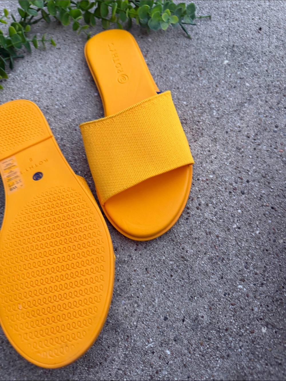 Rothy's Bright Yellow Wide-strap Slide Sandals - Picture 3 of 3